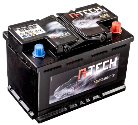 70Ah AGM batéria START-STOP, 760A, pravá A-TECH AGM 278x175x190